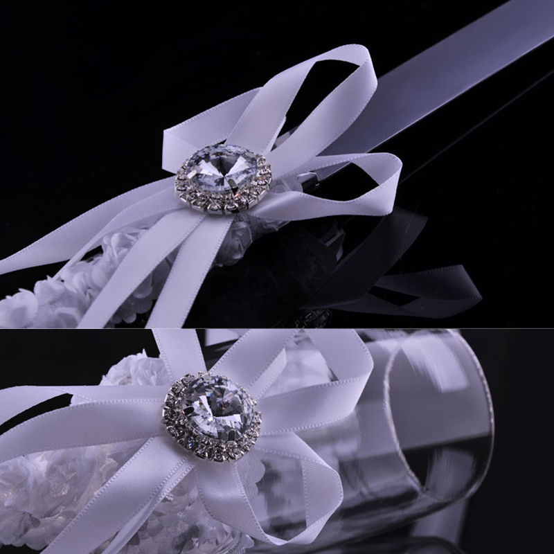 Couteau de service pour gâteau de mariage, ensemble de 4 pièces, manche de nœud de ruban, flûtes à Champagne décorées en diamant, coupe-gâteau, pelle, de fête