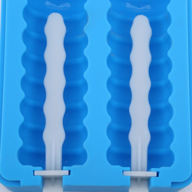 Bølge og firkantet silikone genanvendelig isbakke sommerisværktøj til is: Blå bølge