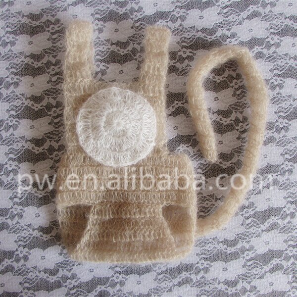 Lindo mono mameluco con larga cola recién nacido Niño sombrero y pantalones conjunto de ropa de bebé niña, Phoography accesorios Newbon traje