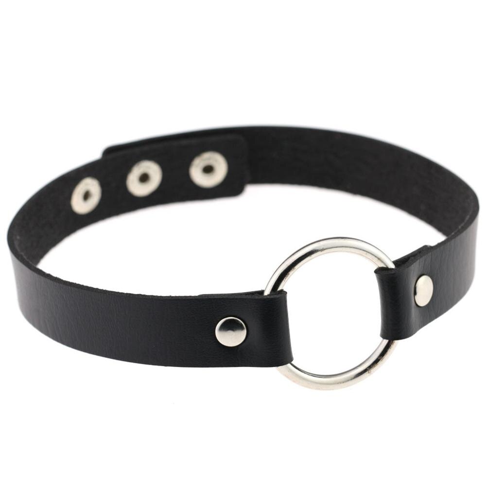 Joyería más nueva de para mujer, gargantilla gótica Punk con remaches, collar artesanal de cuero de PU, collar de Anime Harajuku Grunge Funky Torques: Black