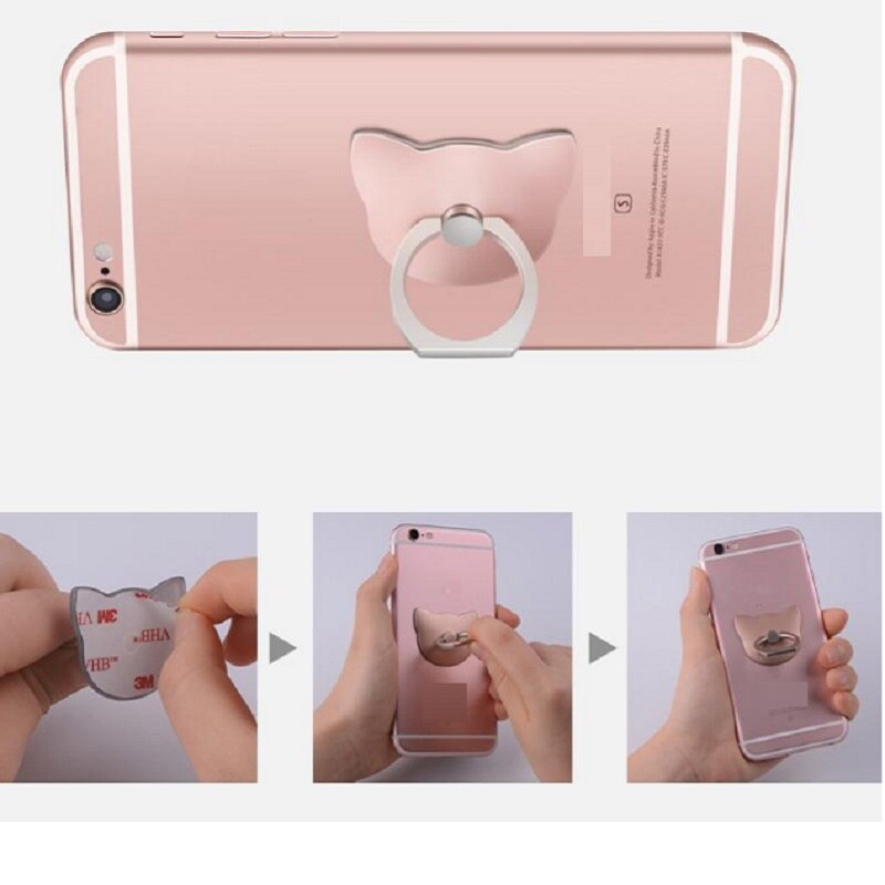 Suporte de telefone para orelha de gato, anel de dedo, suporte fofo para carregar, suporte universal para celular, urso, apple iphone 8 x