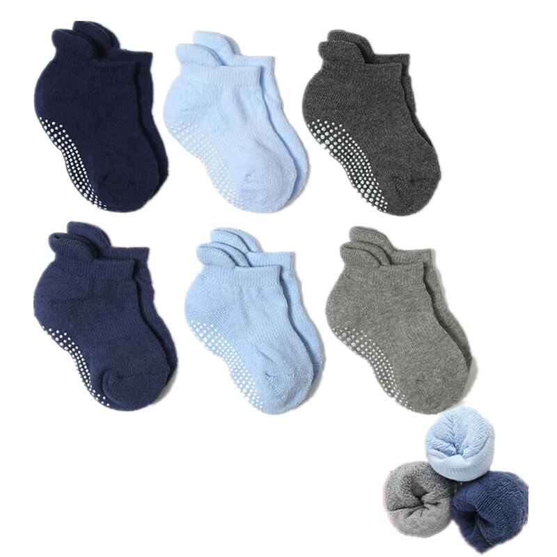 6 Paare/los Winter Baumwolle Socken Anti-Unterhose nicht Schleudern Knöchel Socken Baby Kleinkind freundlicher Jungen Mädchen 0-7Jahre
