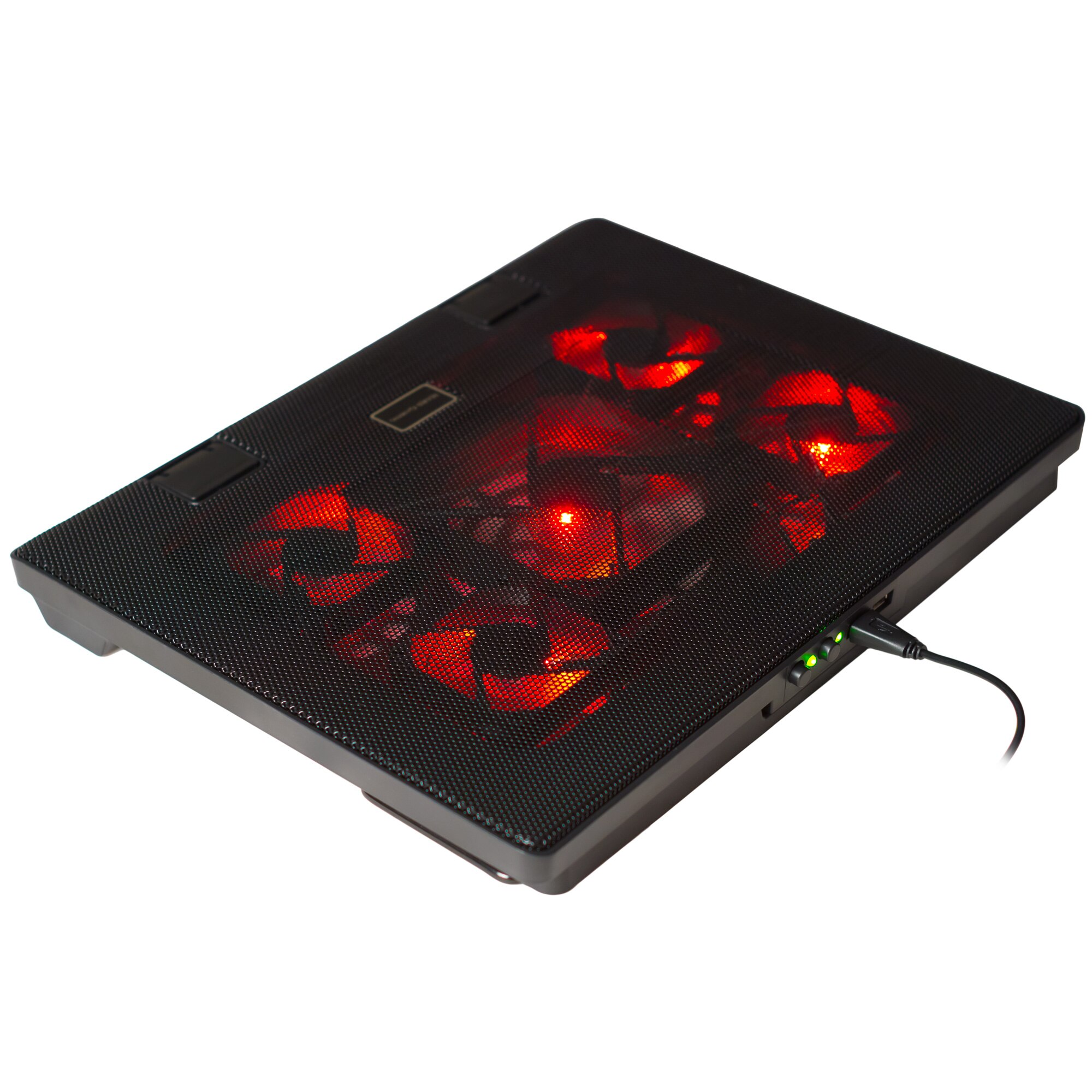 Mars Gaming MNBC2, Base Refrigeradora para PC, hasta 17.3", Refrigerador Portatil 5 ventiladores, LED roja, 2 x USB2.0