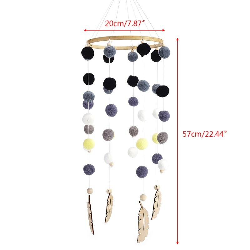 Nordic Hair Ball Crib Wind Chimes Baby Pendant Bed Bell Children Room Decoration