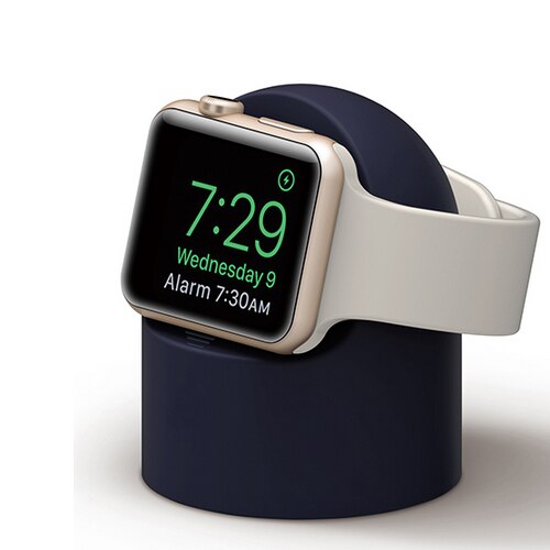 Charger Stand Voor Apple Horloge 7 6 Se 5 4 3 Iwatch 44Mm 45Mm 40Mm 41Mm 42Mm 38Mm Siliconen Night Stand Charger Houder Accessoires: dark blue