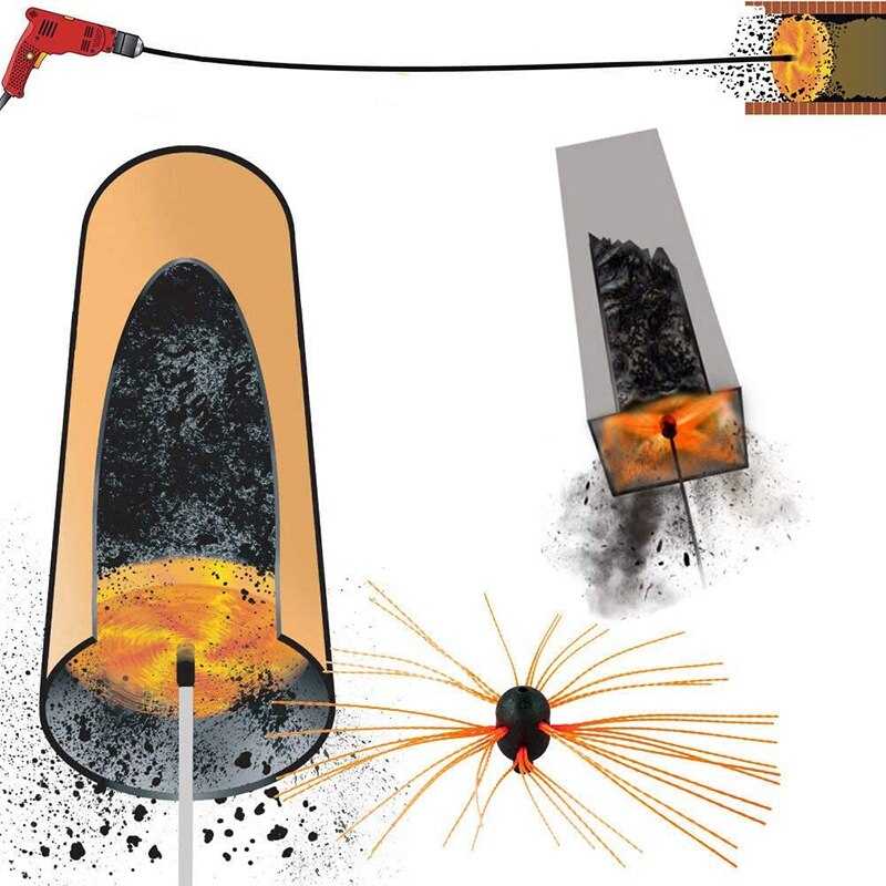 Cepillo de limpieza de energía de chimenea rotativo Flexible Industrial secador de caldera de chimenea