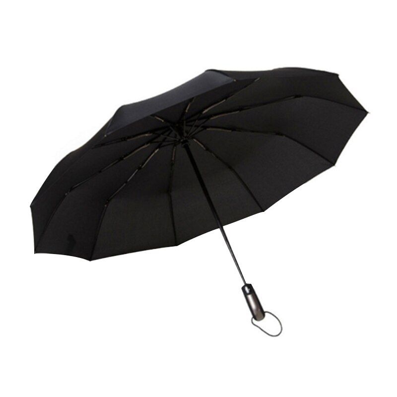 Paraguas plegable automático para hombre y mujer, sombrilla de 10K, de negocios, resistente al viento, 5 colores, Feliz Navidad: Black