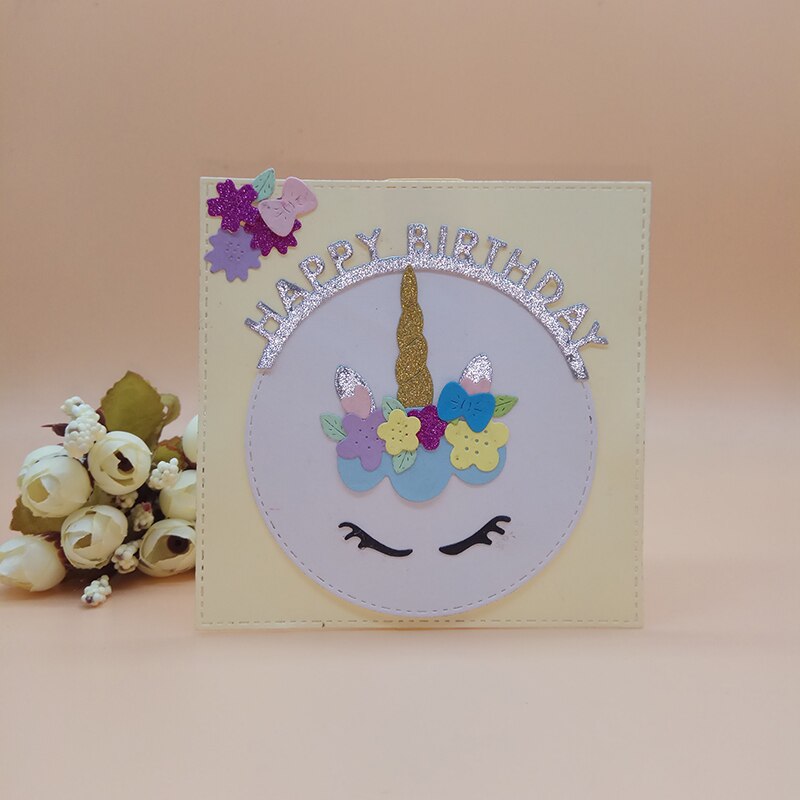 Gelukkige Verjaardag Woord Sentiment Stansmessen Punch Scrapbooking Sterft Metalen Embossing sterven voor Card Making