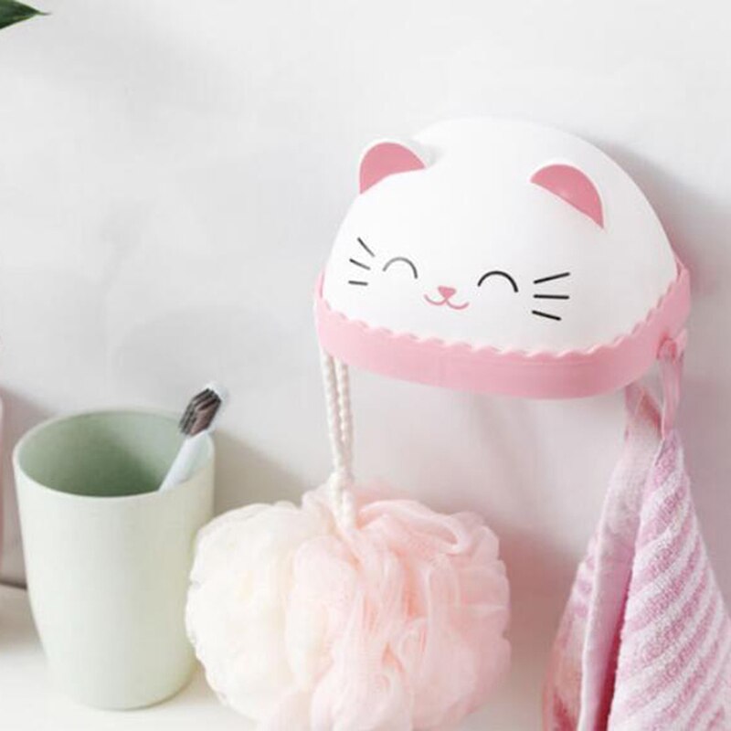 Cartoon Bathroom Rack Strong No Trace Sticker Plastic Cartoon Animal Shelf Portable Soap Dishe Holder Rack Bathroom Accessories