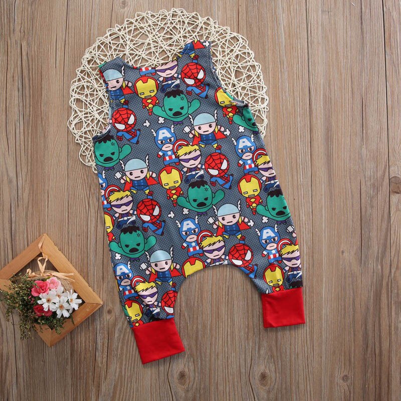 Summer Baby Kids Girl Boy Infant Summer Sleeveless Romper Harlan Jumpsuit Clothes Outfits 0-24M