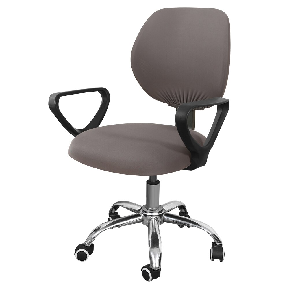 9 Solid Colors Office Chair Cover Elastic Office Armchair Covers For Mariage Rotatable Computer Chair Slipcovers Spandex Fabric: sliver gray