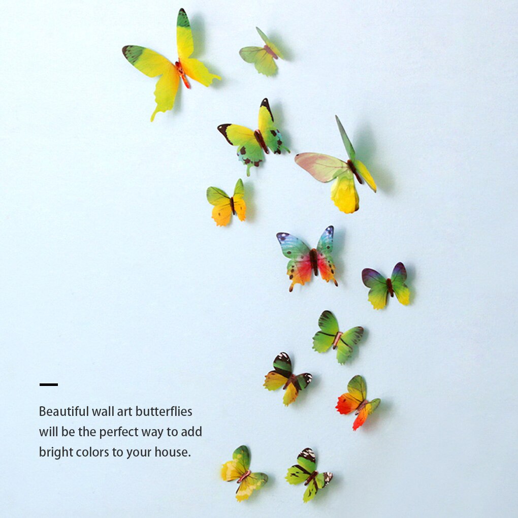 12pcs/Set 3D Butterfly Wall Stickers On The Wall Year Home Decorations Butterfly For Kids Room Wall Decals Home Decoration
