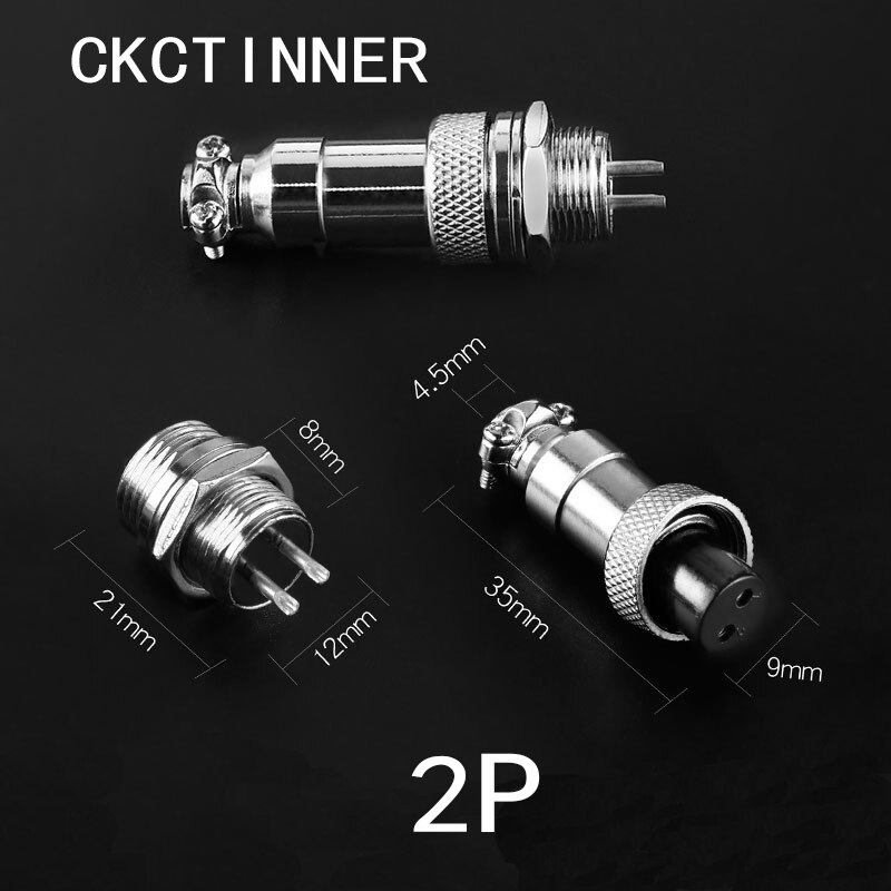 1 set GX12 / 2/3/4/5/6/7 Pin male + female 12mm 88-93 Circular aviation cable plug plastic connector