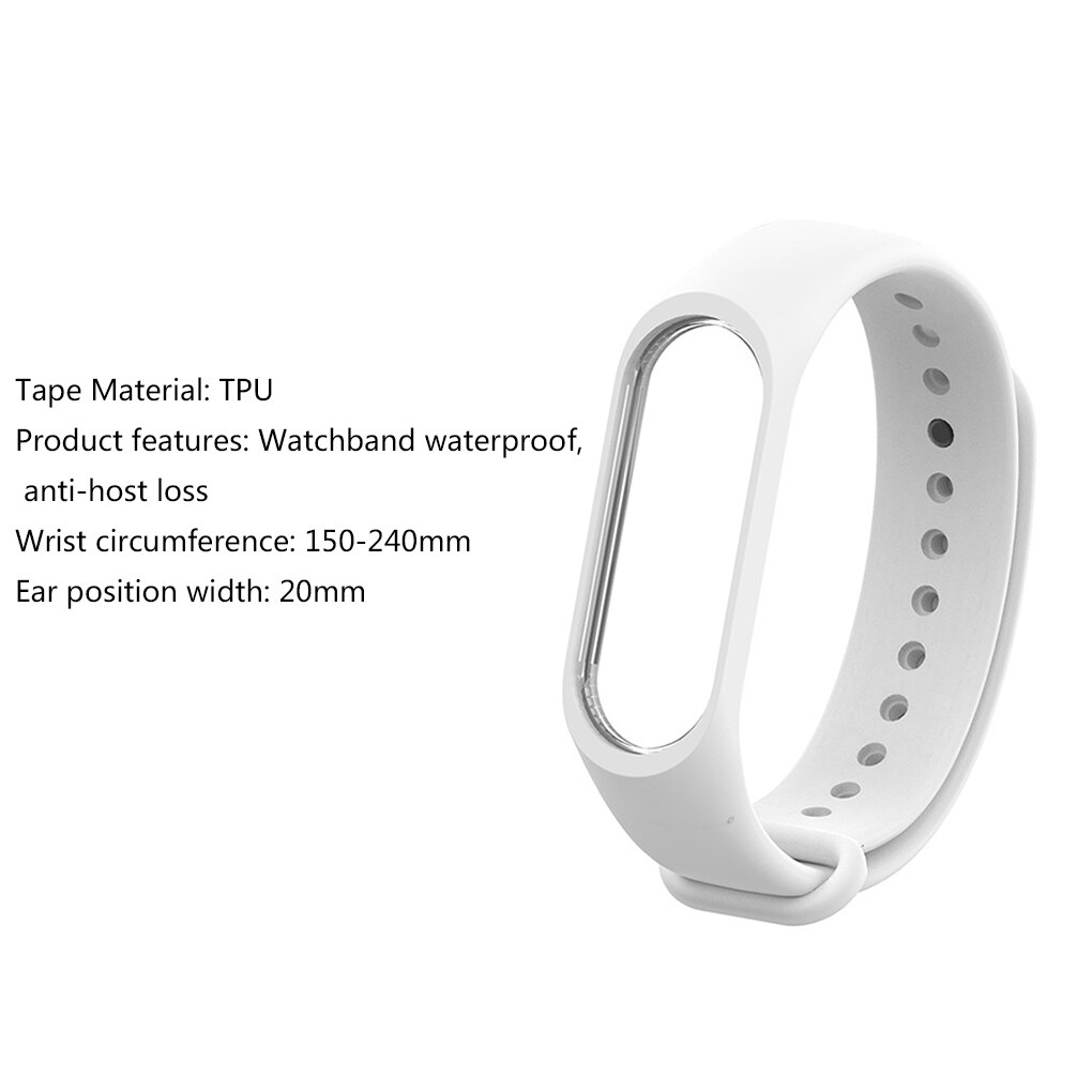 Replacement for Xiaomi Mi Band 3/4 Silicone Wristband Double Colors/Solid Sports Watch Wrist Strap Band