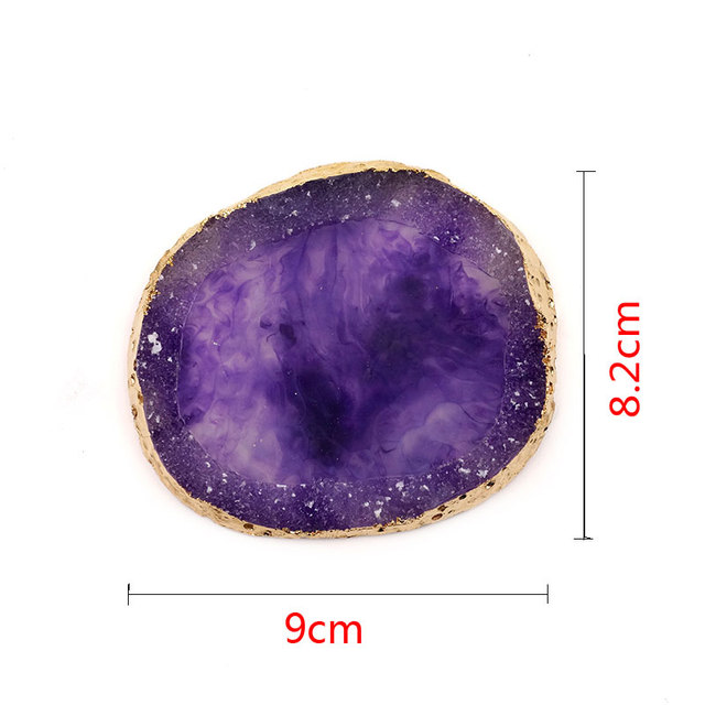 1pcs Paint Palette Resin Agate Stone Nail Art Color Gel Polish Pallet Nail Display Board Showing Shelf Manicure Tool: plum