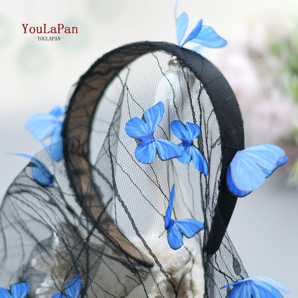 Youlapan-velo De encaje con bordado De mariposa 3D para mujer, bufanda De Hijab con Veu De Noiva, velo De novia De flores, V63