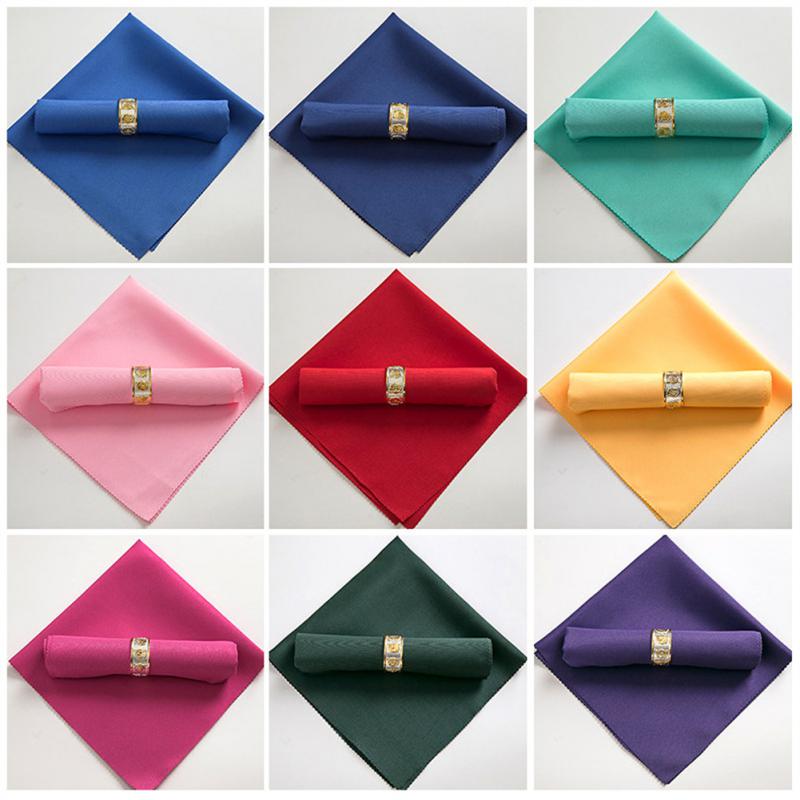 Serviettes de Table en tissu Polyester multicolore, 10 pièces, fournitures de décoration pour Restaurant, dîner, Banquet, mariage, fête occidentale