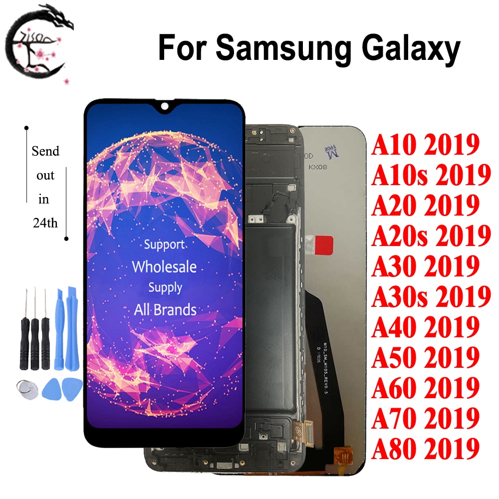 A CRISTALLI LIQUIDI Per SAMSUNG Galaxy A80 A70 A60 A50 A40 A30 A20 A10 2019 Display + Frame A10s A20s A30s LCD touch Screen Digitizer Assembly