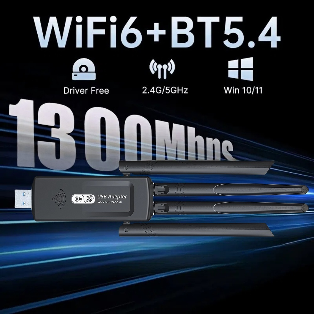 1300Mbps USB 3,0 WiFi Adapter Netzwerk Karte Dual Band 2,4G/5GHz Bluetooth 5,4 Wireless Empfänger sender Für Desktop Laptop PC