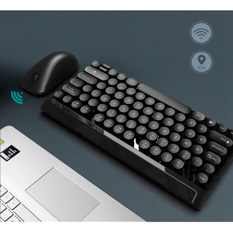 2.4G Wireless Keyboard Mouse Combo 84 Round Keys C... – Grandado