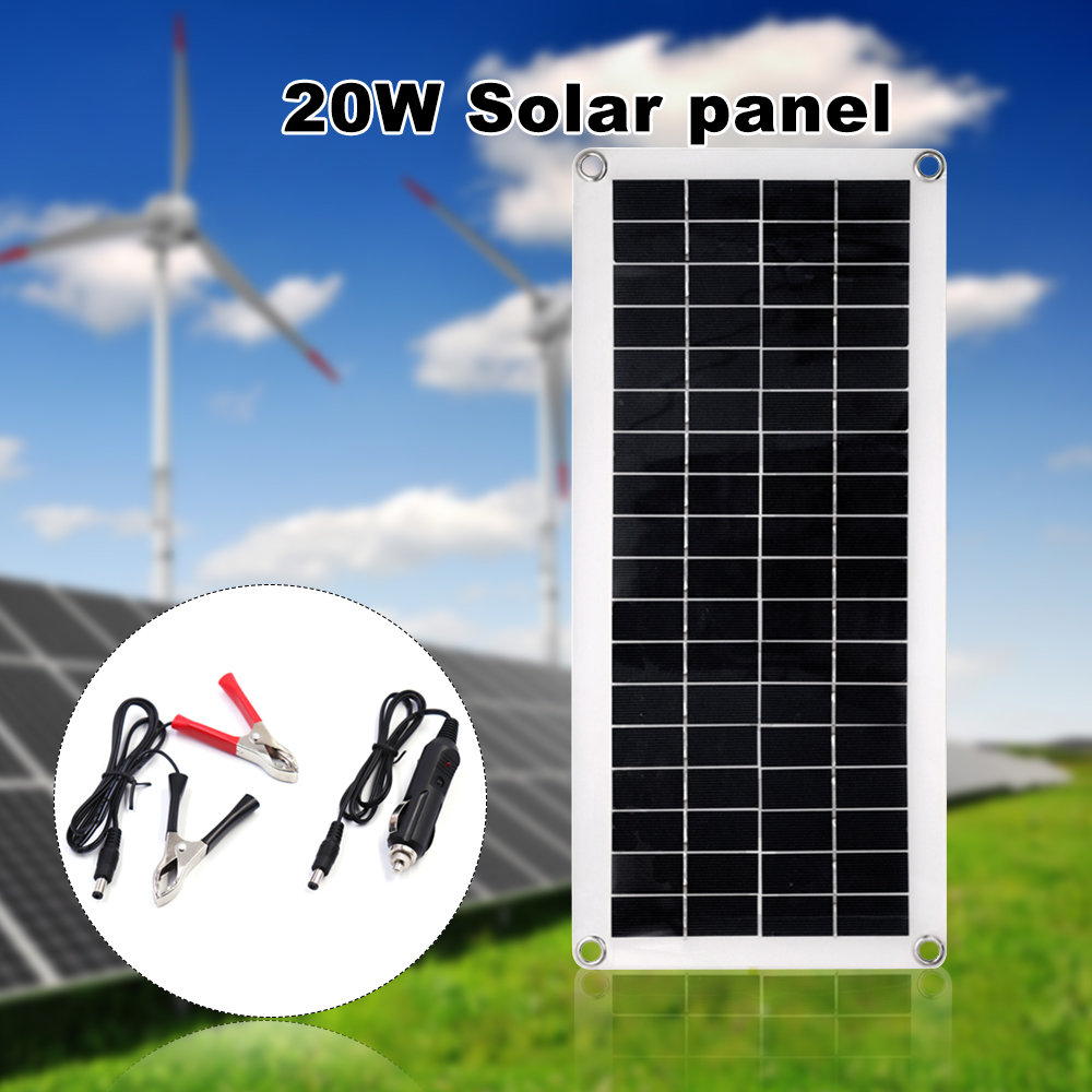 20 W 5 V Draagbare Dubbele Usb-poort Flexibele Hoge Efficiëntie Sunpower Polykristallijne Zonnepaneel Power Kit