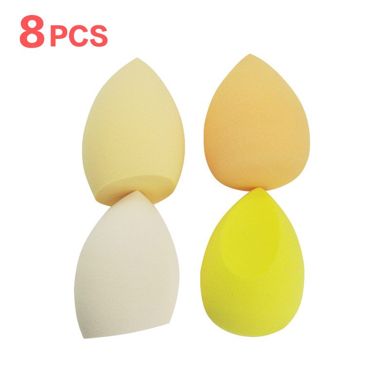 Éponge de maquillage bouffante de poudre, 4 pièces, sèche et humide, boule cosmétique de beauté, fond de teint, bouffante de poudre, coupe biseautée, outils