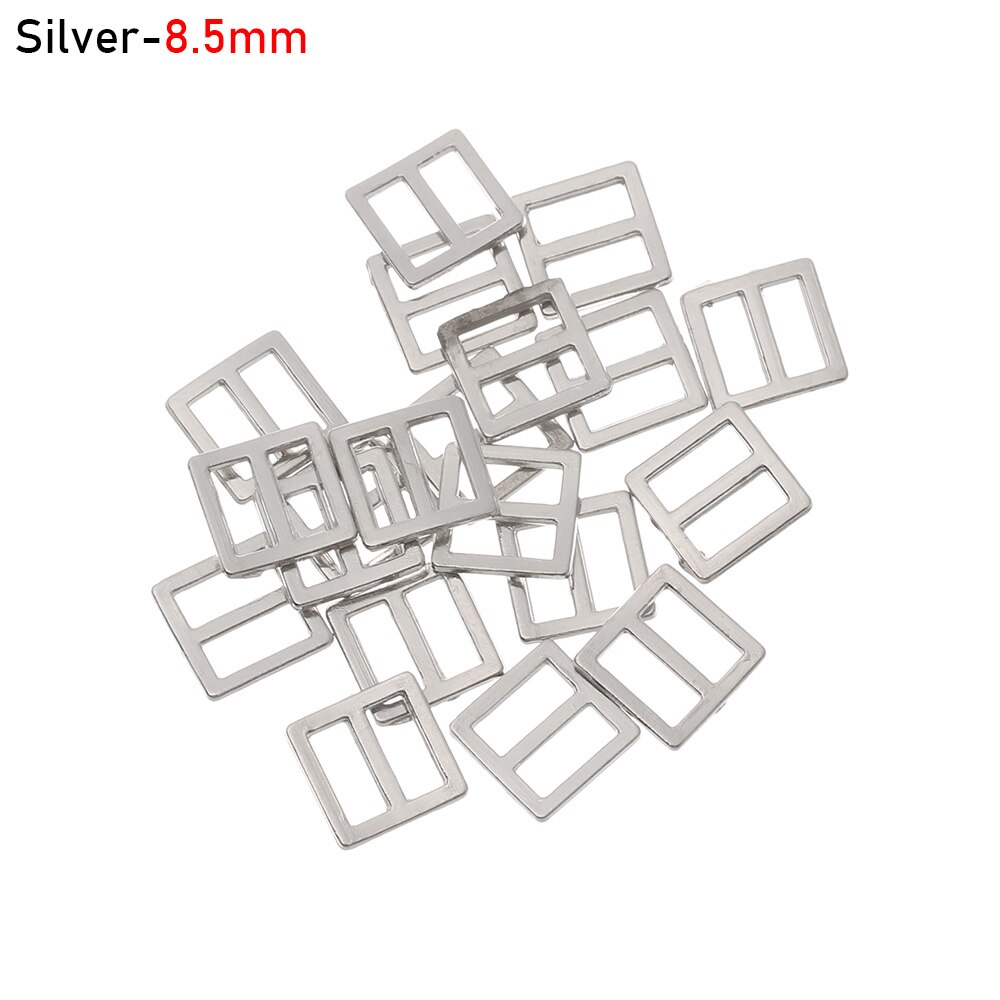 Hebilla de cinturón trideslizante para DIY para muñecas bolsas de ropa, Mini hebillas, botones, Diy para muñecas, accesorios de ropa, 20/40 Uds.: Silver  - 8.5 mm / 20 Pcs