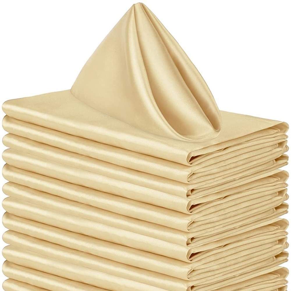 10 stuks bruiloftsdecoratie 30 x 30cm satijnen servetten, zachte herbruikbare dinerservetten, wasbare tafelservetten, hotel: Bruin