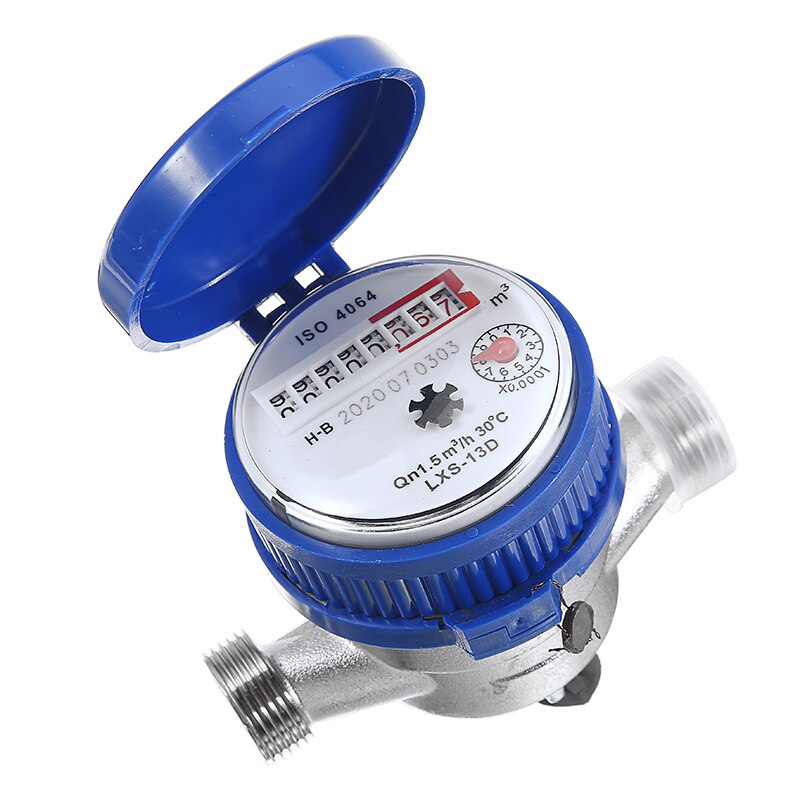 15mm 1/2 inch Cold Water Meter For Garden Home Dry Water Meters Single Water Flow Dry Table Counter