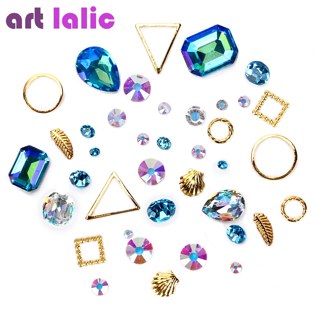 Artlalic 1 Bag 3d Charm Nail Art Stenen Decoraties Strass Steentjes Legering Mini Kralen Gems Gemengde Sieraden Accessoires