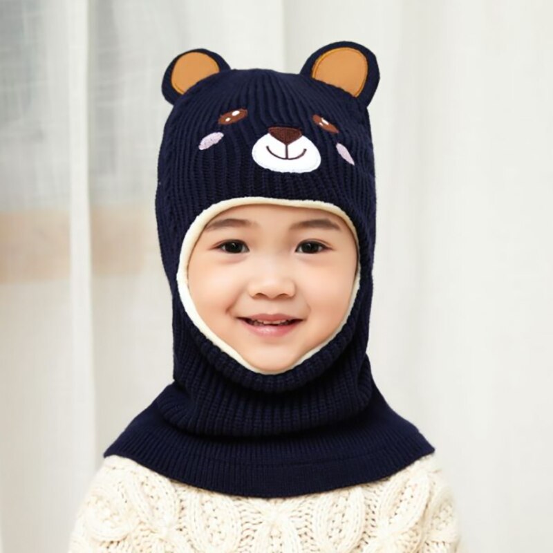 Ruhao Cap Kind Super Warm Winter Balaclava Wol Mutsen Gebreide Muts En Sjaal Voor 3-8 Jaar oud Meisje Jongen Hoeden