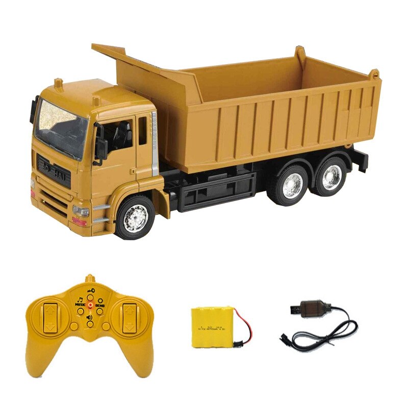 10CH RC Dump Truck 2.4HZ Remote Control Hydraulic Dump Engineering Vehicle Electric Loader Transporter for Kids: Default Title