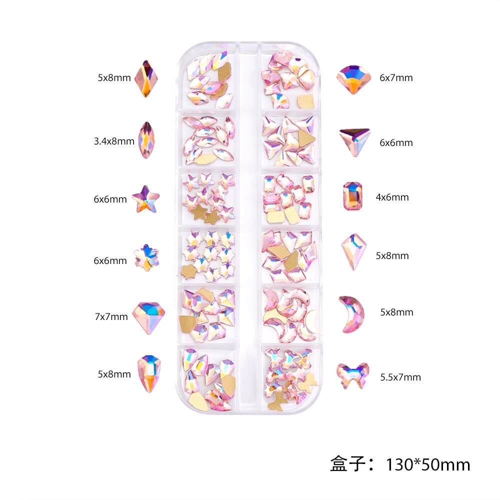 3d nagelbedels tips decoratie glitter steen nail art strass steentjes kristal manicure accessoires: Dk2185-10