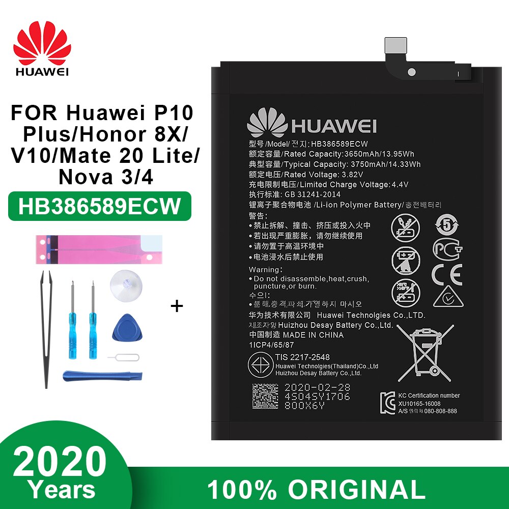 Originele Huawei Batterij HB434666RBC HB366481ECW Voor Huawei Wifi Router E5573 P9 P10 P20 Maimang 5 Genieten 6S Honor 7 8 9 10 Lite: HB386589ECW