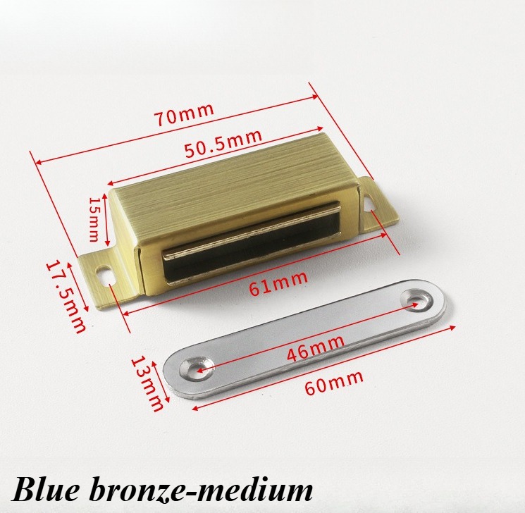 1 stk. magnetlås til køkkenskabslåger i rustfrit stål til tv-bord, skab og andre møbler, skuffedør: Lyserød