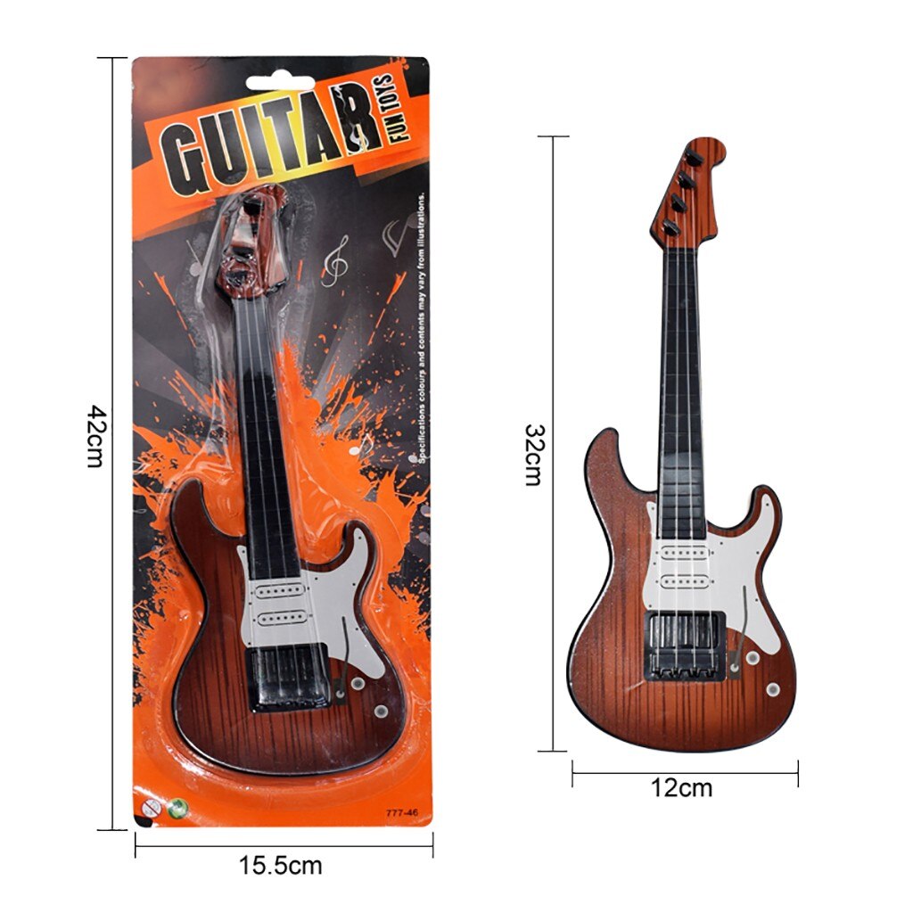 MEI Lumière Guitare Electrique Jouet Enfant 4 Cordes Piles Non Incluses