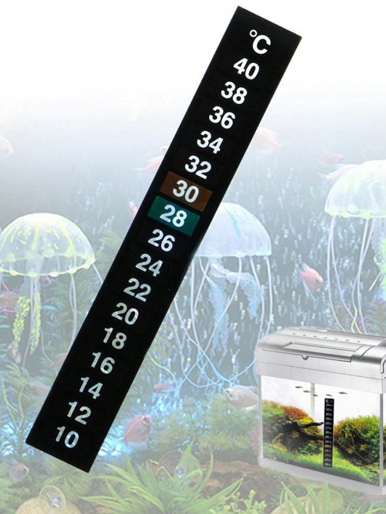 1pc-Accurate and easy to read aquarium thermometer stickers - perfect for monitoring water temperature in fish tanks