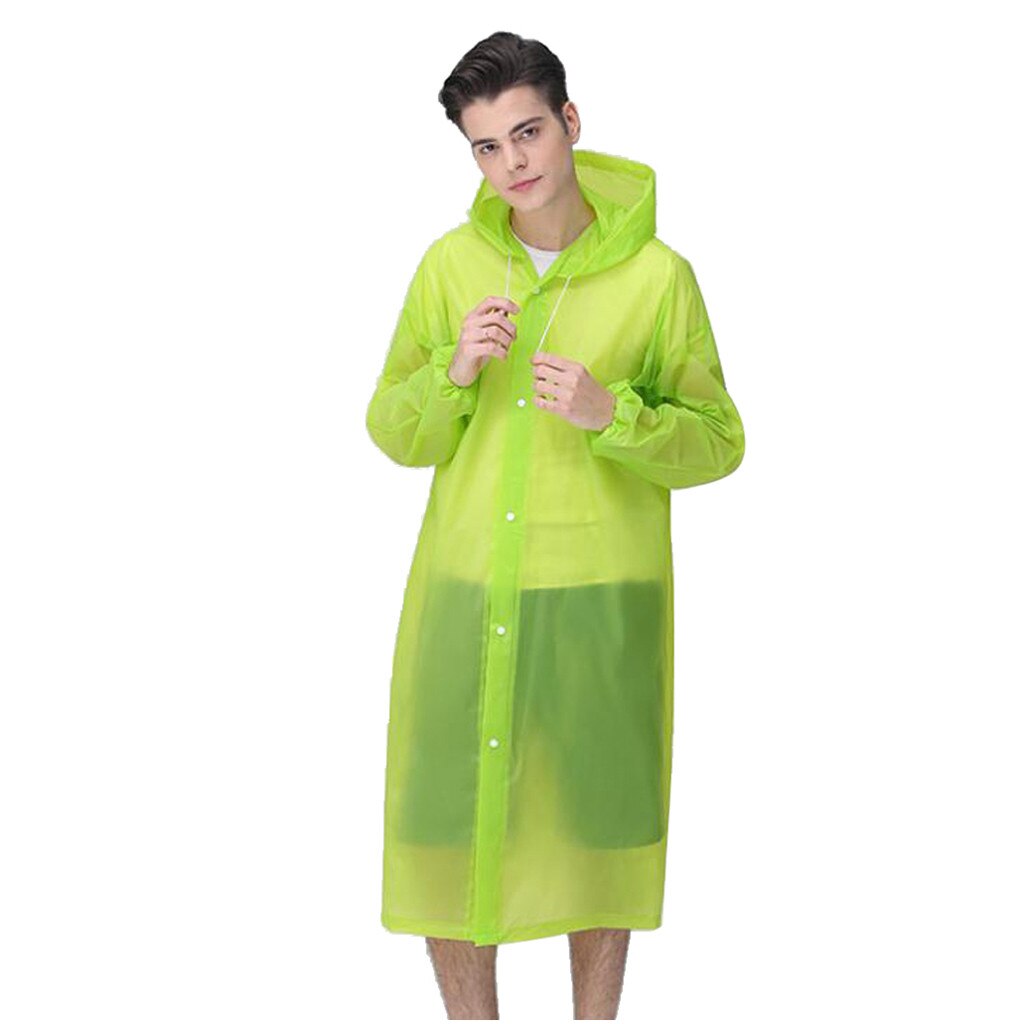 Capa de lluvia transparente, impermeable de PVC, impermeable, para viajes al aire libre, pasarela, Poncho con capucha, chubasquero para mujer, #10: Green 