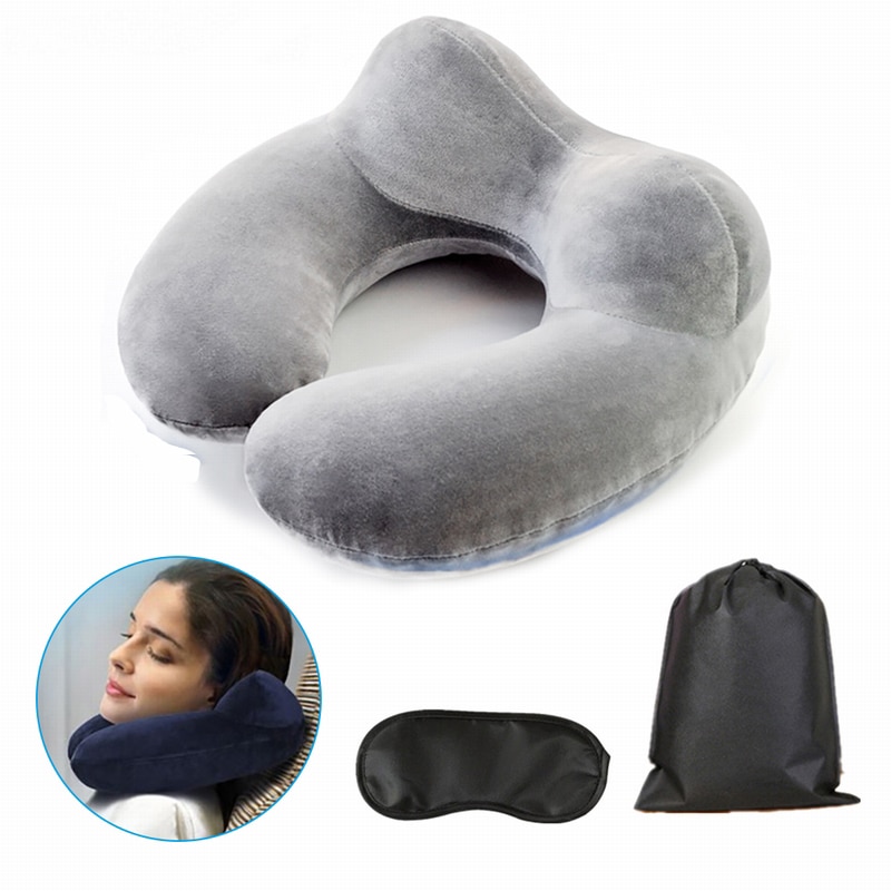 Inflatable U-shaped Pillows Travel Slow Rebound Portable Neckrest Travel Folding Memory Foam Train Airplane Outdoor Pillow
