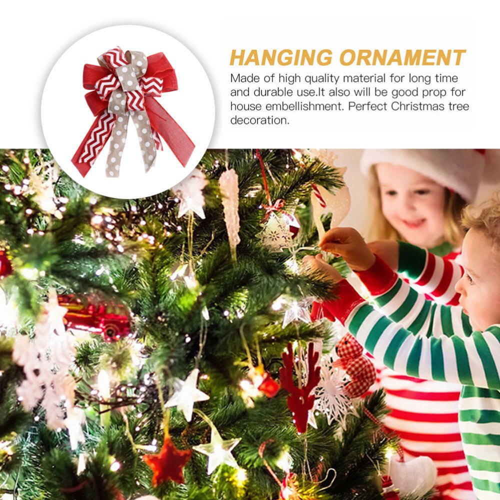 1pc kerstversieringen met strikken, kerstboomversiering met strikken