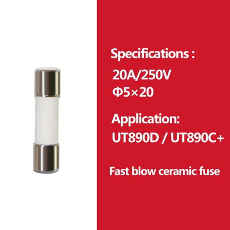 UNI-T Cartridge Fuse Fast Acting Fuse Porcelain Tube For Uni-t Multimeter UT61 UT139 UT890 UT39 UT105 UT171 Series.: 20A 250V
