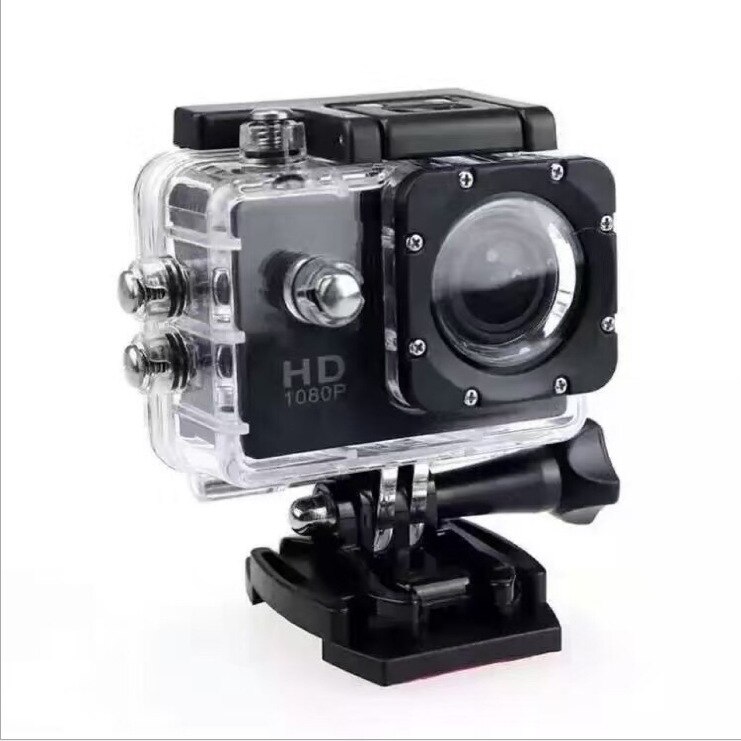 Action kamera sport udendørs mini kamera vandtæt cam skærm undervands kamera farve vandafvisende videoovervågning: Sort