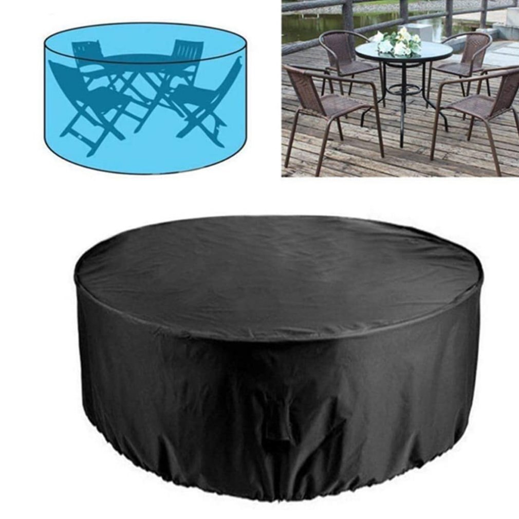 2 Size Ronde Waterdichte Outdoor Patio Tuinmeubelen Covers Regen Sneeuw Stoel Covers Voor Eettafel Stoel Dust Proof Cover