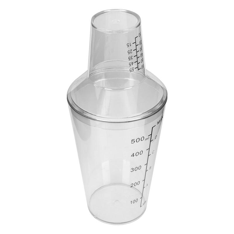 1 Transparent PC Cocktail Shaker Milk Tea Making Cup Bar Drinks Hand Shaker Cocktail Milk Tea Mixing Cup With Scale 700ML/500ML