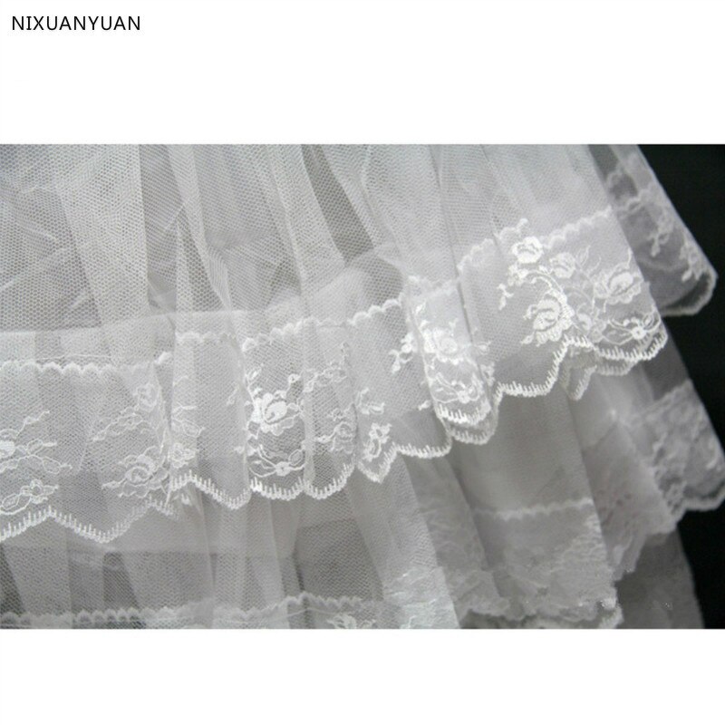 Short Petticoat with Lace Edge for Prom Wedding Dress Women A Line Underskirt Bridal Crinoline Jupon Petticoat