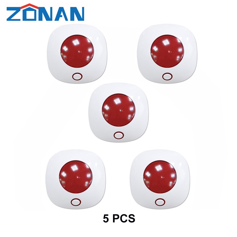 433MHz Wireless Siren For Alarm System Home Security Mini Horn Sirens, Home Theater Sound System 110dB Light Flash Strobe Siren: 5 Pcs