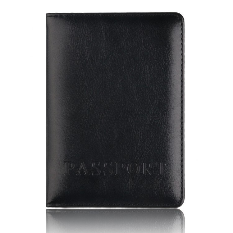 Aminyee Travel Accessories Passport Holder Cover Vintage PU Leather Men RFID Business Credit Card Wallet Storage Case Organizer: Black