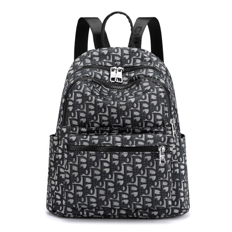 Vento-mochila de viaje para mujer, bolso de hombro de nailon resistente al agua, escolar, suave, con letras,: Letter D Backpack