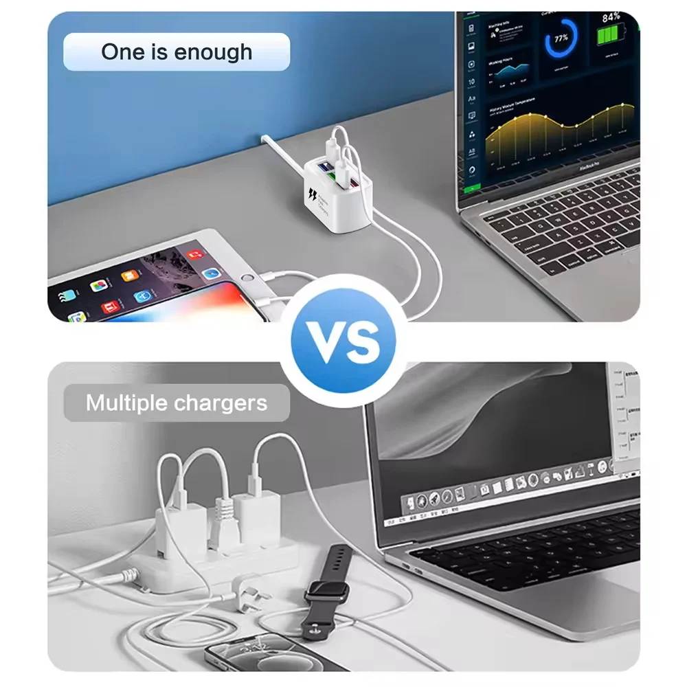 6 chargeur USB multiprise universelle charge rapide prise US/EU chargeur de téléphone prise adaptateur d'extension câble électrique prise de Table