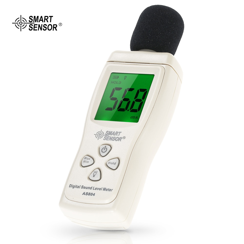 Smart sensor  as804 mini digital lydniveaumåler lcd display støjmåler støjmåler instrument decibel tester 30-130db